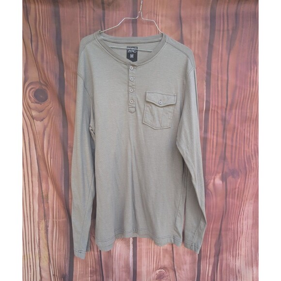 Men's Gray Henley Cotton Blend Waffle Knit Thermal Layer pieces Medium - Picture 1 of 4